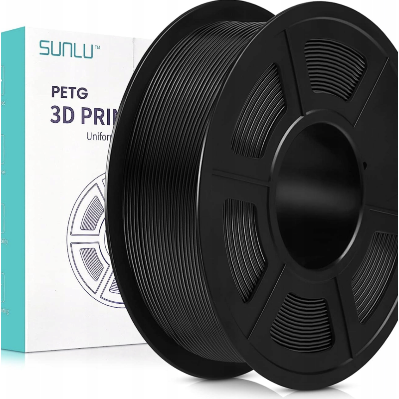 Filament Sunlu PETG 1,75 mm 1000 g Czarny Black