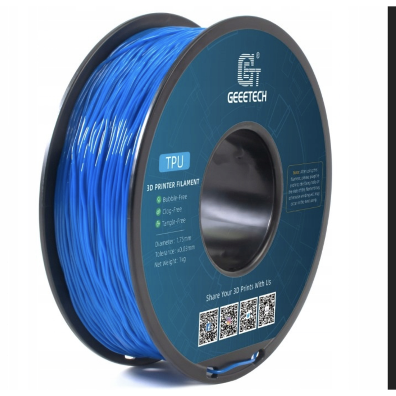 Filament Geeetech TPU 1000g Niebieski Przezroczysty Transparent Blue