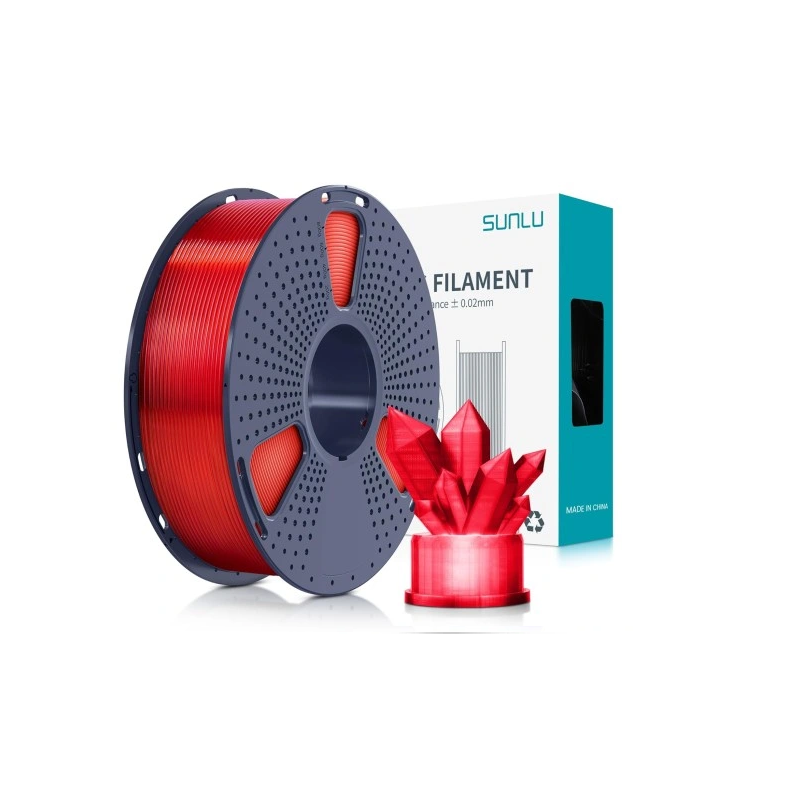 Filament Sunlu PETG 1,75 mm 1000 g Transparent Red Przezroczysty czerwony